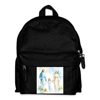 Heilige Familie Religiöses Porträt - Die Heilige Familie - Kinder Rucksack - Schwarz - Vorne