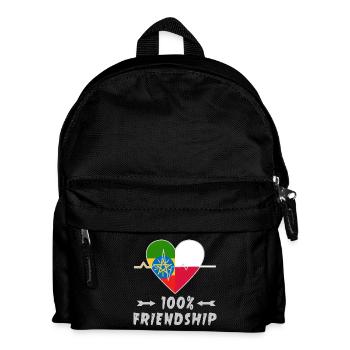 Ethiopia and Poland 100% friendship - Kids' Backpack - black - Front