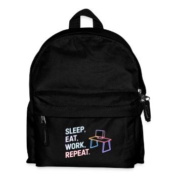 Sleep Eat Work Repeat Neon Design - Kids' Backpack - black - Front