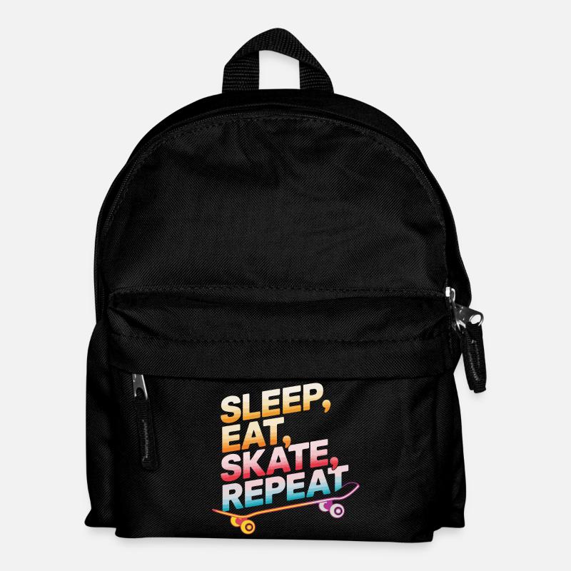 Sleep Eat Skate Repeat - Kids' Backpack - black