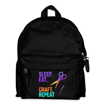 Sleep, Eat, Craft, Repeat - Kids' Backpack - black - Front