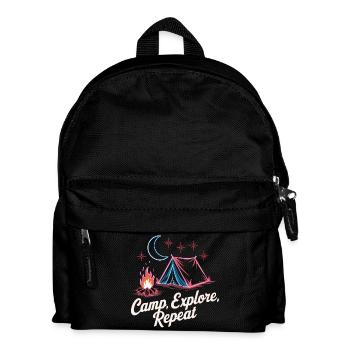 Camp Erkunden Wiederholen - Kinder Rucksack - Schwarz - Vorne