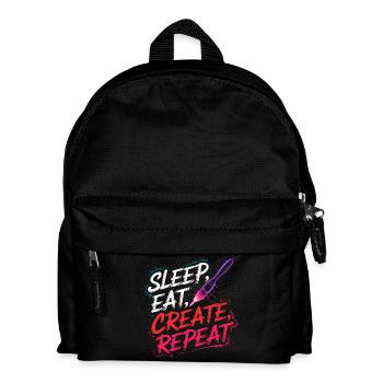 Dormir Manger Créer Répéter - Sac à dos Enfant - noir - Devant