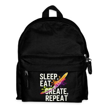 Dormir Manger Créer Répéter - Sac à dos Enfant - noir - Devant