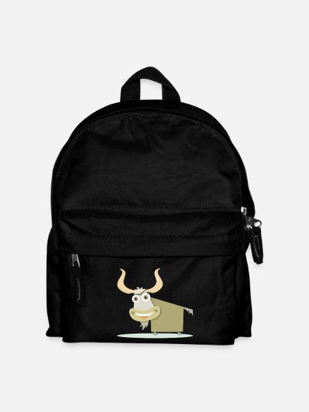 Cheerful illustration of a Tibetan cow. - Kids' Backpack - black
