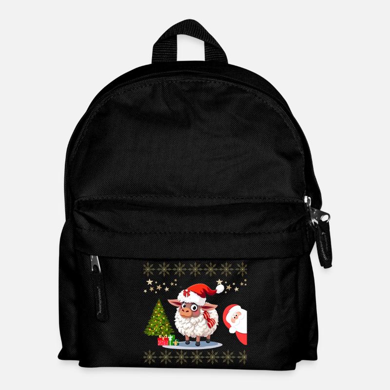 Festive Christmas Sheep - Cute Sweaters and Outfit - Kids' Backpack - black