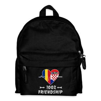 Rumänien und Kroatien 100% Freundschaft - Kinder Rucksack - Schwarz - Vorne