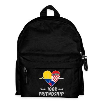 Kolumbien und Kroatien 100% Freundschaft - Kinder Rucksack - Schwarz - Vorne