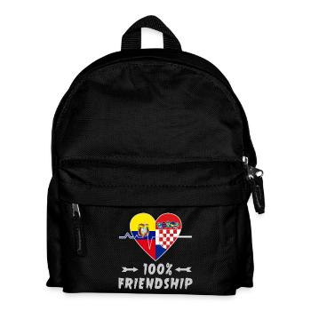Ecuador und Kroatien 100% Freundschaft - Kinder Rucksack - Schwarz - Vorne