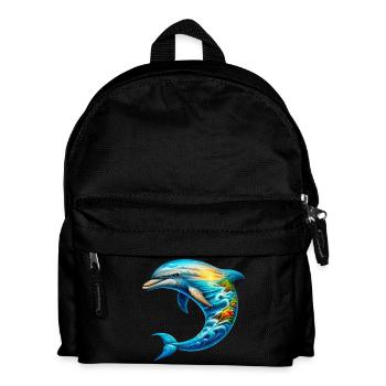 Delfin - Kinder Rucksack - Schwarz - Vorne