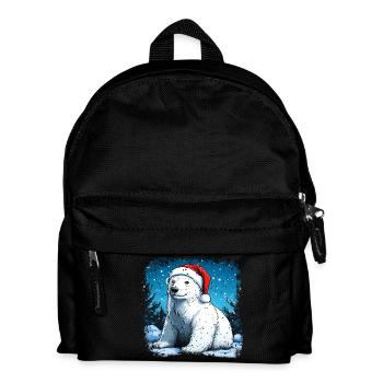 Weihnachtsmann Eisbär - Kinder Rucksack - Schwarz - Vorne