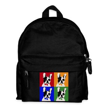 French Bulldog Art Motif - Kids' Backpack - black - Front
