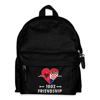 Albanien und Kroatien 100% Freundschaft - Kinder Rucksack - Schwarz - Vorne