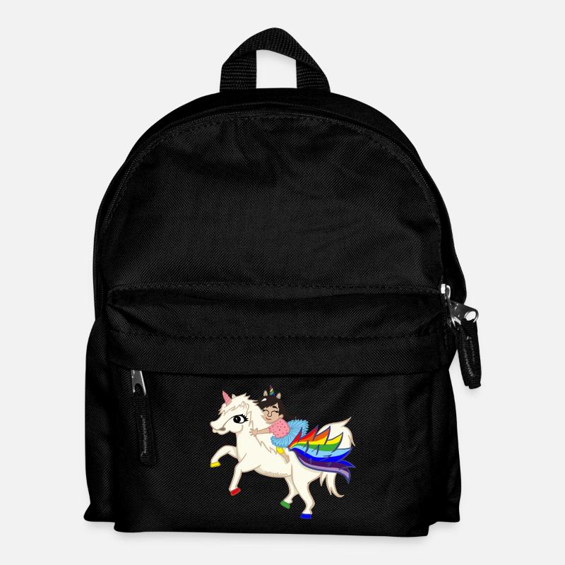 Licorne pégase licorne arc-en-ciel - Sac à dos Enfant - noir