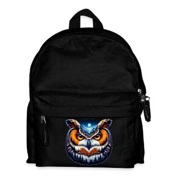 Eule - Kinder Rucksack - Schwarz - Vorne