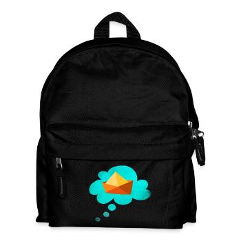 Papierboot Wolke Reise Reisefieber Schiff Urlaub - Kinder Rucksack - Schwarz - Vorne