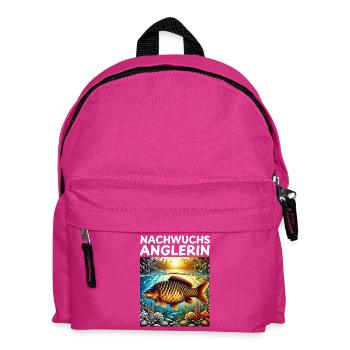 Nachwuchs Anglerin - Karpfen Motiv - Kinder Rucksack - Fuchsia - Vorne