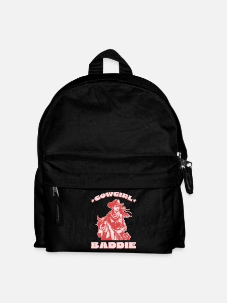Western Baddie auf dem Pferd - Kinder Rucksack - Schwarz