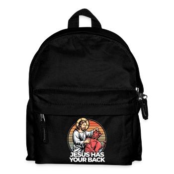 Jesus hält dir den Rücken frei Inspirierend - Kinder Rucksack - Schwarz - Vorne