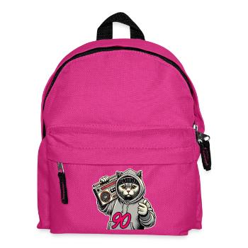 90 Ghettoblaster Britisch Kurzhaar Katze Geschenk - Kinder Rucksack - Fuchsia - Vorne