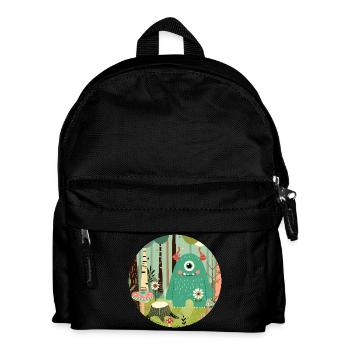 Monstre mignon dans la forêt magique - Sac à dos Enfant - noir - Devant