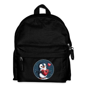 I LOVE YOU PINGUIN - Kinder Rucksack - Schwarz - Vorne