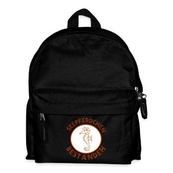 Seepferdchen bestanden Abzeichen Prüfung - Kinder Rucksack - Schwarz - Vorne