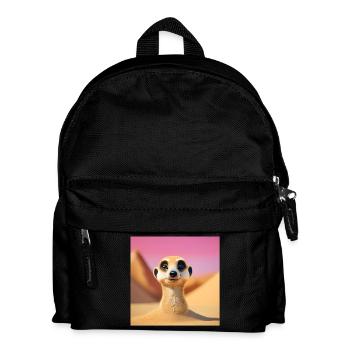 Meerkat, Meerkat Family, Meerkat Humor - Kids' Backpack - black - Front