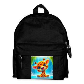 Giraffe - Kinder Rucksack - Schwarz - Vorne