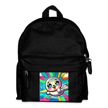 Bunte robbe - Kinder Rucksack - Schwarz - Vorne