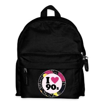 I ♥ 90s – Nostalgisches Retro-Design - Kinder Rucksack - Schwarz - Vorne