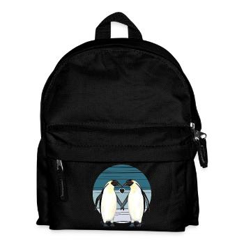 Valentinstag - Pinguin Liebe mit Herz - Kinder Rucksack - Schwarz - Vorne