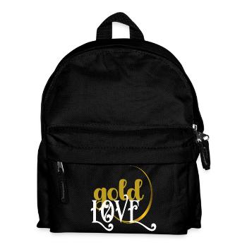 Elegant Gold and White Love Heart Design - Kids' Backpack - black - Front