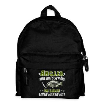 Angler Angeln - Kinder Rucksack - Schwarz - Vorne