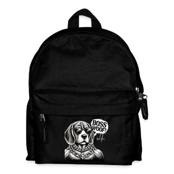 Bosswoof Gold Necklace Dog - Kids' Backpack - black - Front
