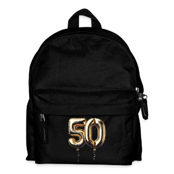 50 Jahre Gold Luftballon Folienballon Geschenk - Kinder Rucksack - Schwarz - Vorne