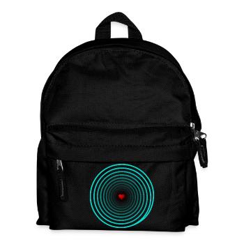 Herz im Zentrum der Kreise - Kinder Rucksack - Schwarz - Vorne