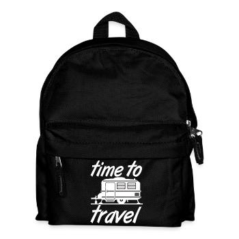 Wohnwagen,Camping,Fun ShirtTime to travel (25) - Kinder Rucksack - Schwarz - Vorne