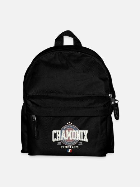 Mont Blanc Chamonix Design with French Flag - Kids' Backpack - black