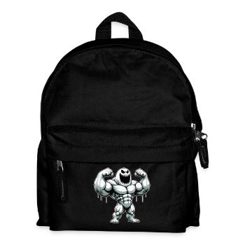 Weißes Monster - Muskeln lustiges Design 2026 - Kinder Rucksack - Schwarz - Vorne