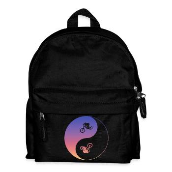 bike mtb mountainbike biken - Kinder Rucksack - Schwarz - Vorne