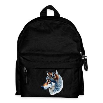 Snow Wolf: Wild and Winter Fusion - Kids' Backpack - black - Front