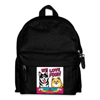 Chiens comiques - Nous aimons la nourriture - Sac à dos Enfant - noir - Devant