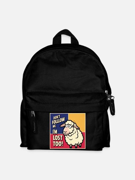 Sheep "Don t follow me - i m lost too!" - Kids' Backpack - black