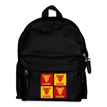 Spanien Stier Nationalfarben Design - Kinder Rucksack - Schwarz - Vorne