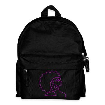 Linie Kunst Frau Afro Minimalistisch - Kinder Rucksack - Schwarz - Vorne