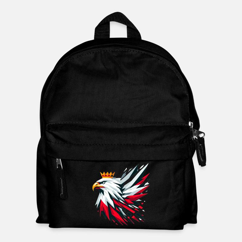 Poland Polska Eagle Flag Flag Geometry Gift - Kids' Backpack - black