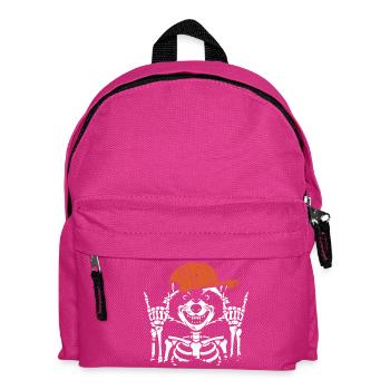 Rocker Waschbär Knochen - Kinder Rucksack - Fuchsia - Vorne