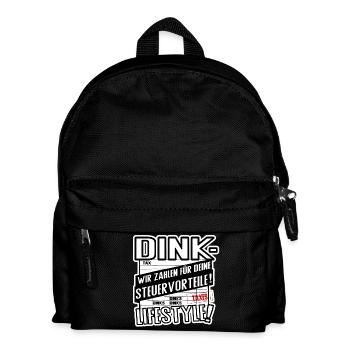 DINK Lifestyle – Wir zahlen für deine Steuervortei - Kinder Rucksack - Schwarz - Vorne