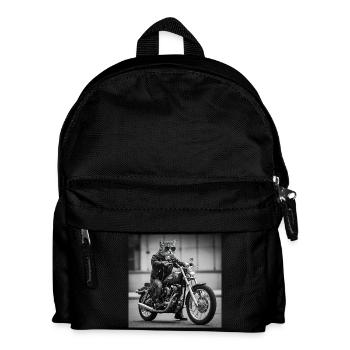Rock Biker Cat: Cooles und originelles Design - Kinder Rucksack - Schwarz - Vorne